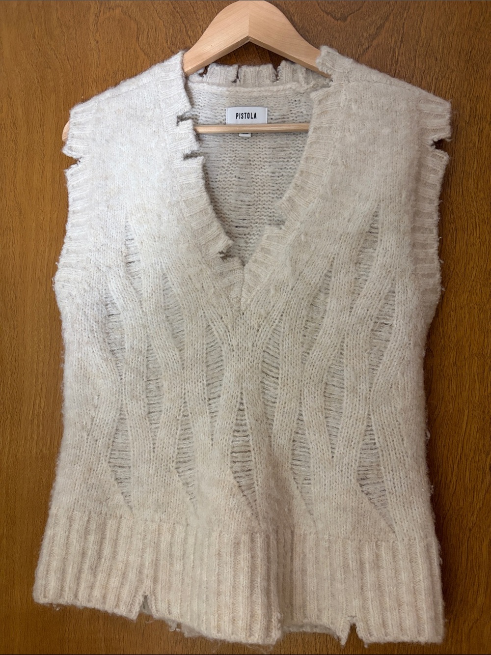 pistola // distressed V-Neck Sweater Vest